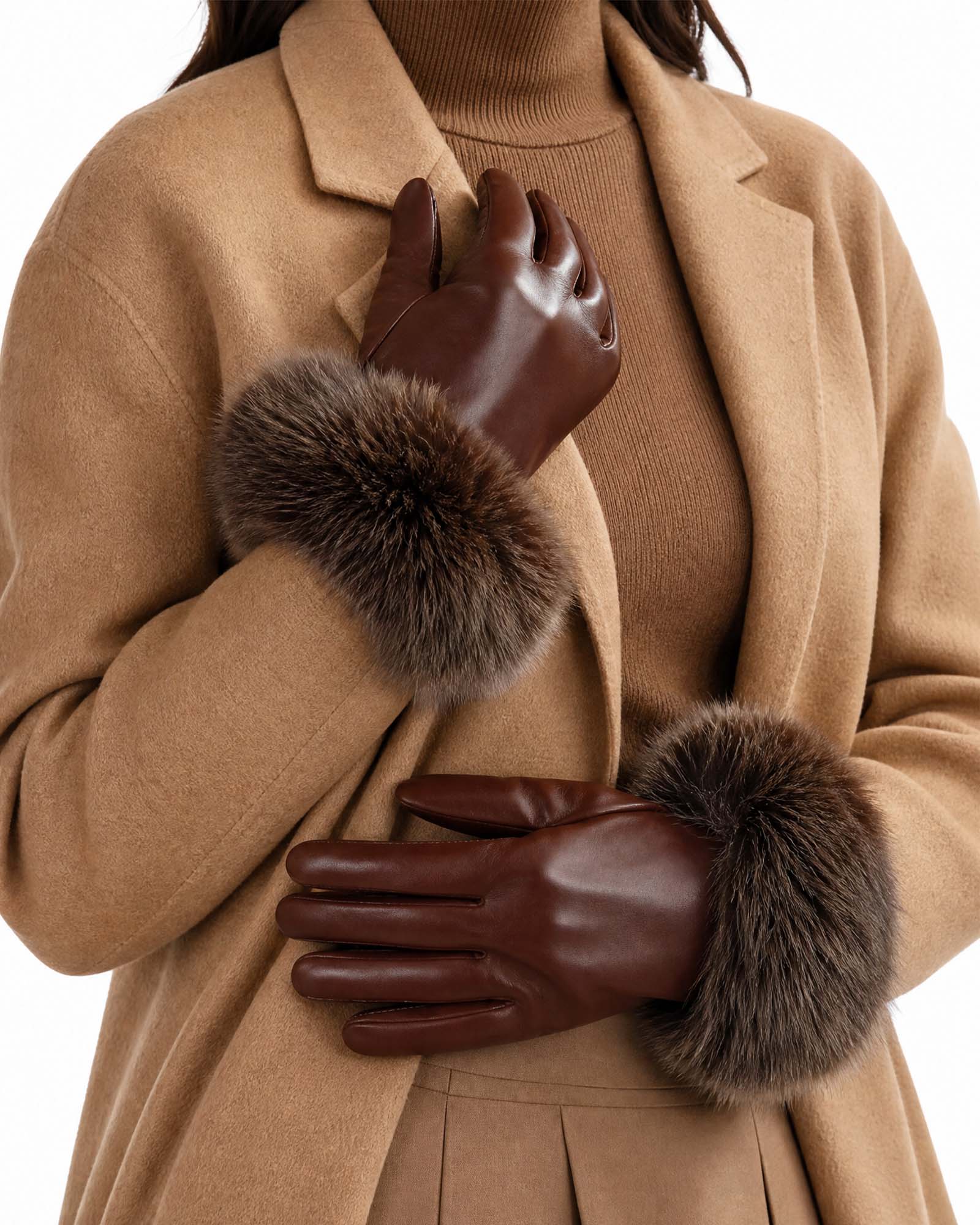 Guantes de mujer forrados en cachemira