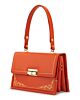 Kelly Bag with Gold Corners Orange 