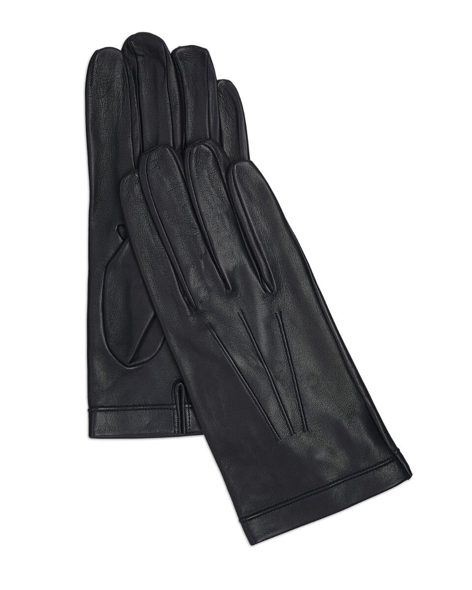 Man Cool New Unlined Real Italy Real Leather Gloves Black