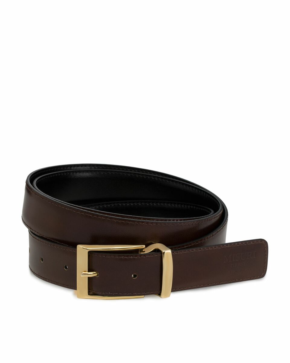 Gold Reversible Belt - Italian leather belts for men